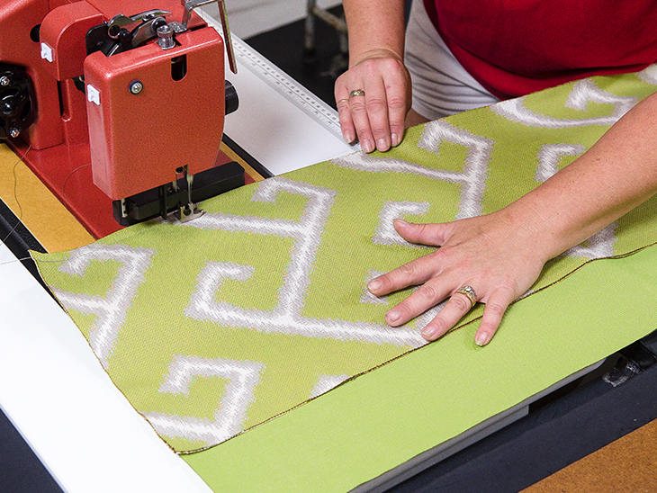 Sew down one long side of your fabric
